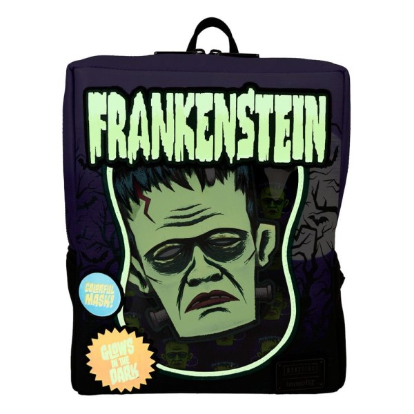 Mini mochilas Frankenstein máscara neón  - Loungefly Universal Monsters