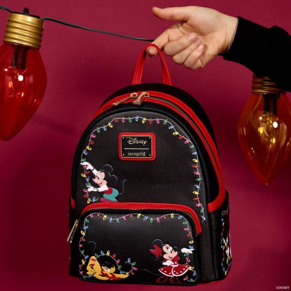 Mini Mochila con luces Navidad Mickey y Amigos - DISNEY LOUNGEFLY
