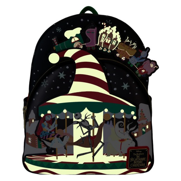 Mini Mochila carrusel de bastones de caramelo - DISNEY LOUNGEFLY Pesadilla antes de Navidad