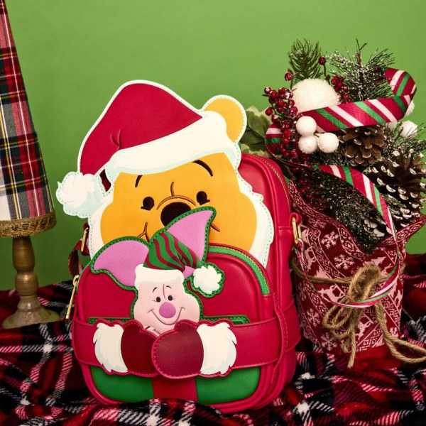 Bolso Bandolera con monedero Winnie cosplay de Santa y Piglet - DISNEY LOUNGEFLY Winnie The Pooh