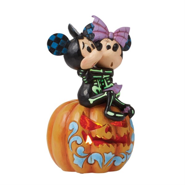 Figura de calabaza LED Mickey y Minnie Esqueletos - DISNEY TRADITIONS