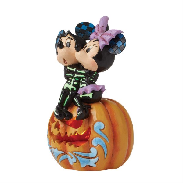 Figura de calabaza LED Mickey y Minnie Esqueletos - DISNEY TRADITIONS