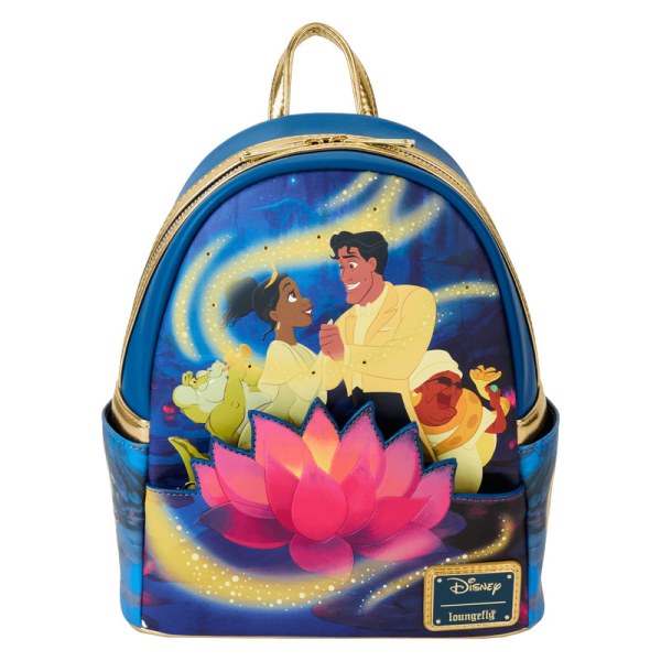 Mini Mochila luminosa Tiana y el príncipe Naveen - DISNEY LOUNGEFLY The Princess and the Frog 15.º aniversario