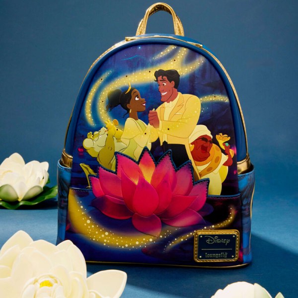 Mini Mochila luminosa Tiana y el príncipe Naveen - DISNEY LOUNGEFLY The Princess and the Frog 15.º aniversario