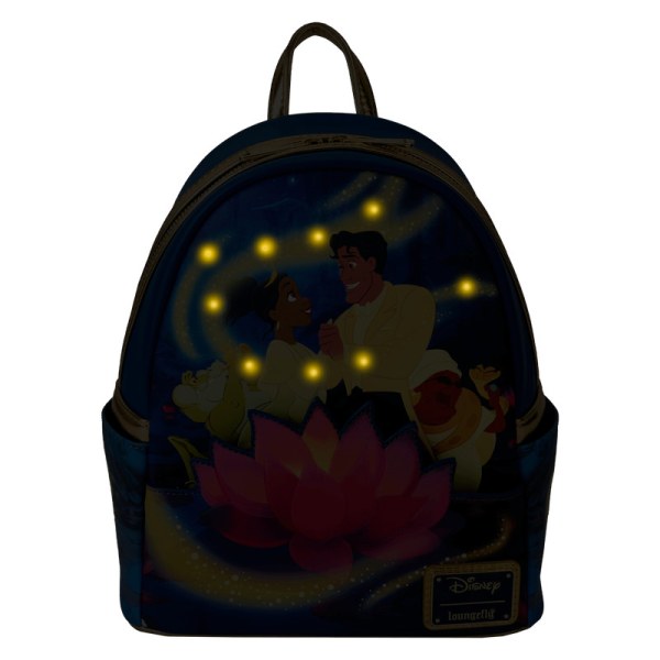 Mini Mochila luminosa Tiana y el príncipe Naveen - DISNEY LOUNGEFLY The Princess and the Frog 15.º aniversario