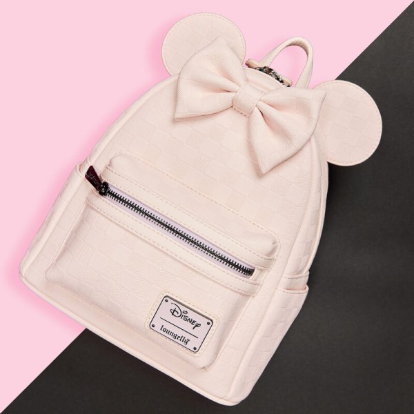 mini mochila con textura de cuadros de Minnie Mouse - DISNEY LOUNGEFLY