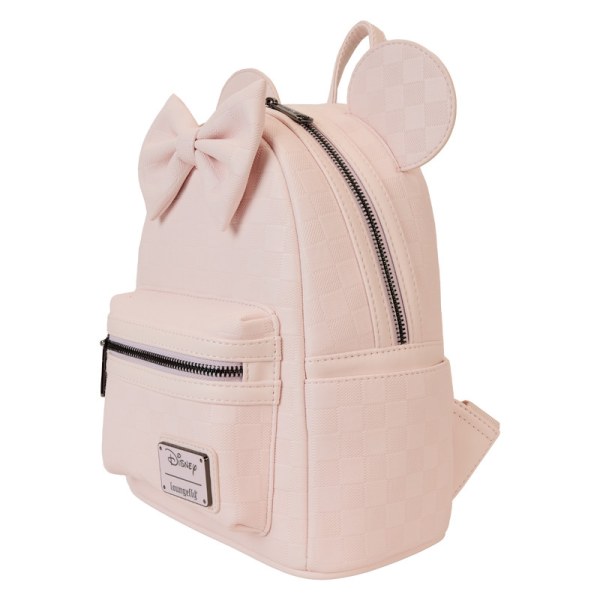 mini mochila con textura de cuadros de Minnie Mouse - DISNEY LOUNGEFLY