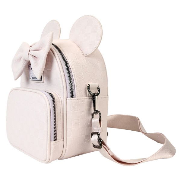 mini mochila y bolso bandolera con textura de cuadros de Minnie Mouse - DISNEY LOUNGEFLY