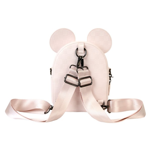 mini mochila y bolso bandolera con textura de cuadros de Minnie Mouse - DISNEY LOUNGEFLY