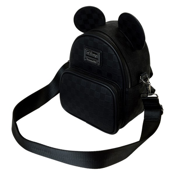 mini mochila convertible y bolso bandolera con textura de cuadros de Mickey Mouse - DISNEY LOUNGEFLY