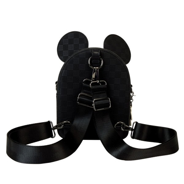 mini mochila convertible y bolso bandolera con textura de cuadros de Mickey Mouse - DISNEY LOUNGEFLY