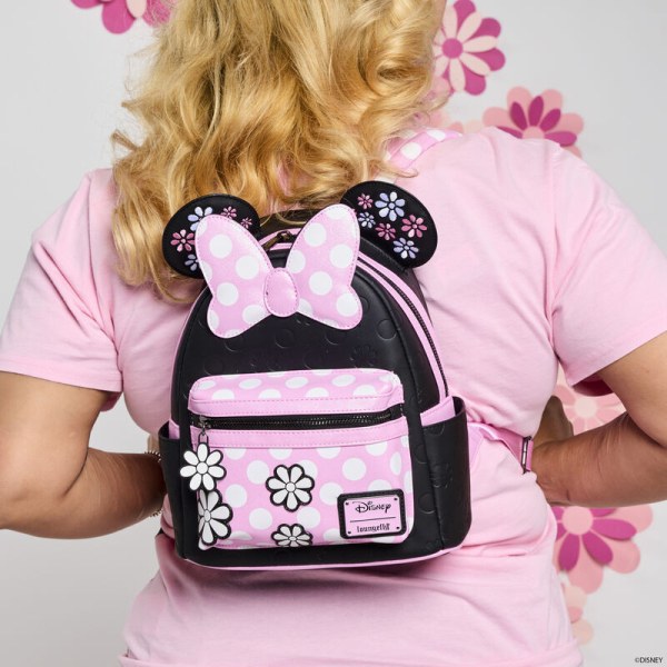 Mini Mochila Minnie Mouse Floral Rock The Dots- DISNEY LOUNGEFLY