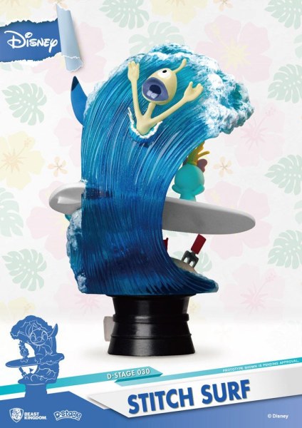 Diorama de PVC de la serie Disney Summer D-Stage Stitch Surf de 15 cm