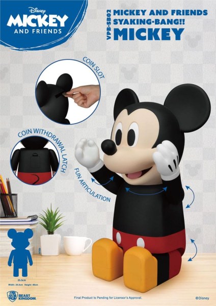 Hucha de vinilo de 48 cm de Mickey y Amigos de Disney Syaking Bang