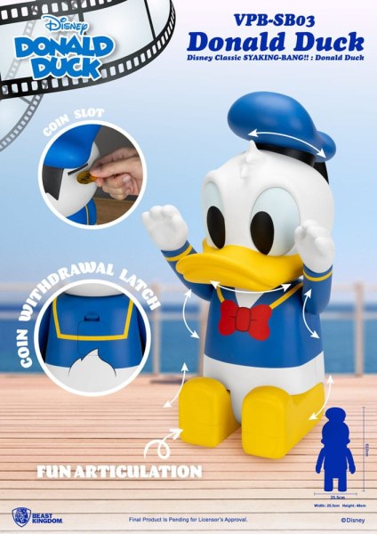 Hucha de vinilo Disney Syaking Bang Mickey y Amigos Donald Pato 53 cm
