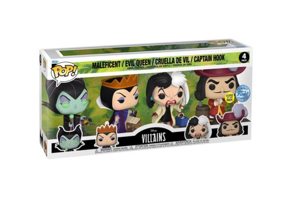 Pack de 4 figuras POP de Villanos de Disney . Películas Vinilo Villanos (GW)(EMEA) 9 cm