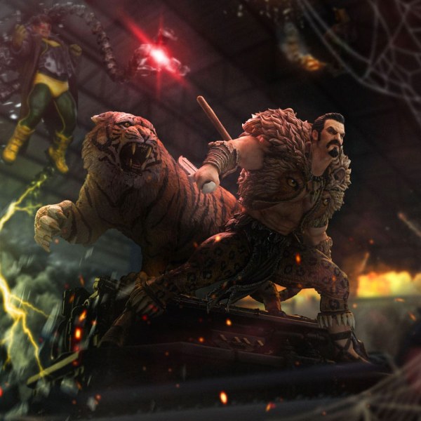 Estatuilla Hombre Araña vs. Villanos 1 BDS 10 Scale Kraven Diorama 22 cm
