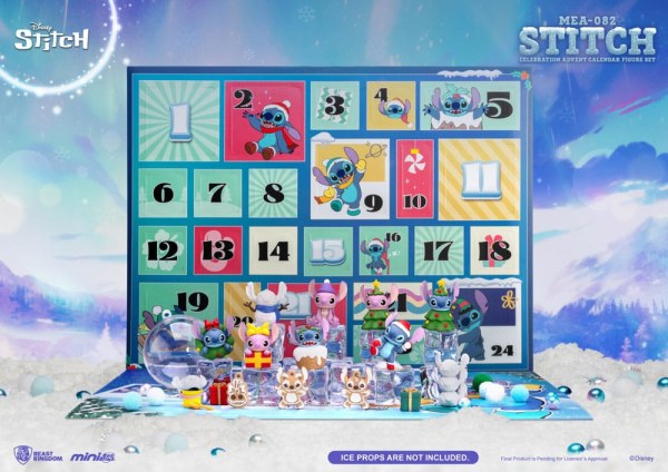 Calendario de adviento de Lilo & Stitch Mini Egg Attack Stitch celebration Figura Set (Galleta) 10 cm
