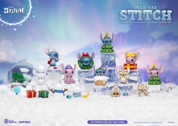 Calendario de adviento de Lilo & Stitch Mini Egg Attack Stitch celebration Figura Set (Galleta) 10 cm