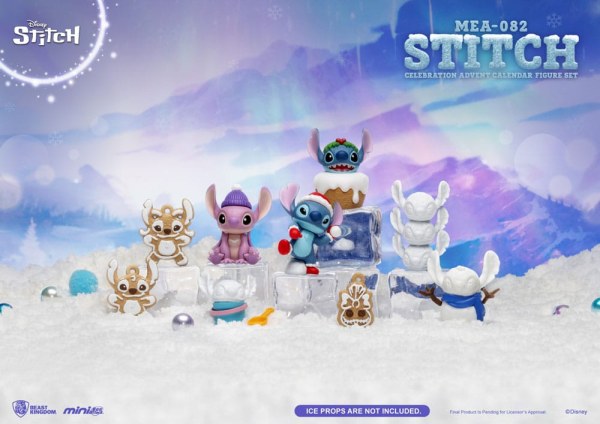 Calendario de adviento de Lilo & Stitch Mini Egg Attack Stitch celebration Figura Set (Galleta) 10 cm