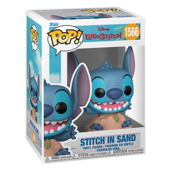 Figura de vinilo Lilo y Stitch POP! 1566 Stitch en arena 9 cm