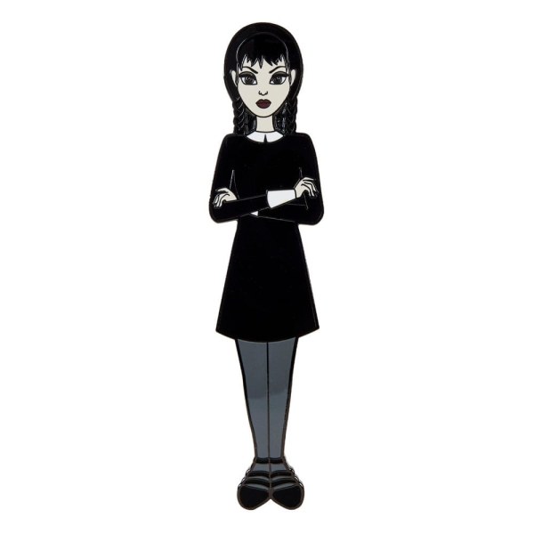 Set de 4 pins esmaltados Wednesday by Loungefly Muñeca de papel Wednesday Addams 3 cm