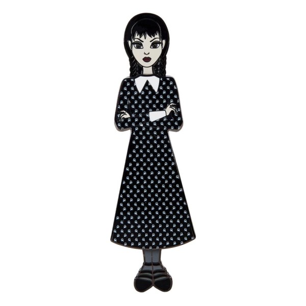 Set de 4 pins esmaltados Wednesday by Loungefly Muñeca de papel Wednesday Addams 3 cm