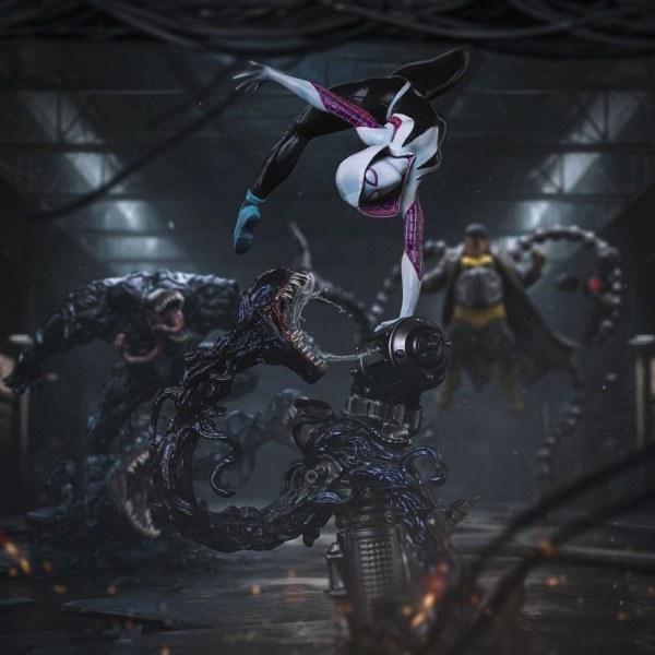 Estatuilla Hombre Araña vs Villanos 1 10 Scale Ghost Spider Diorama 34 cm