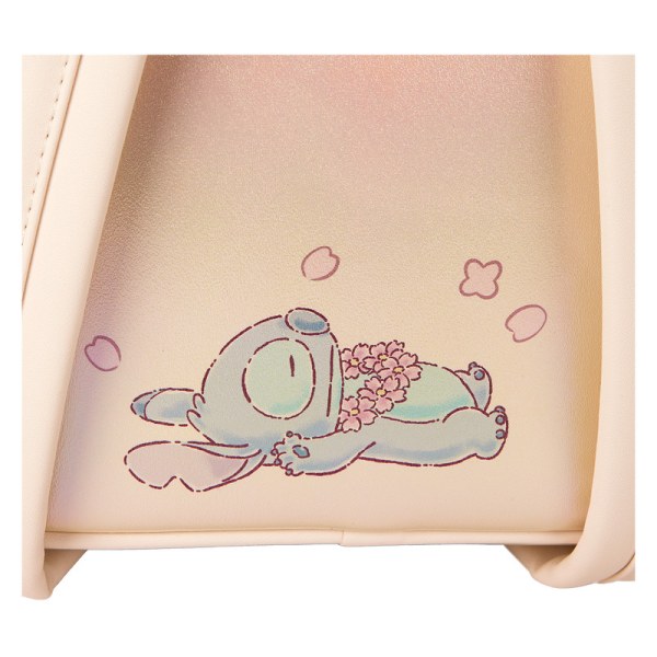 Mini Mochila con corazón de flor de cerezo de Stitch y Ángel - DISNEY LOUNGEFLY