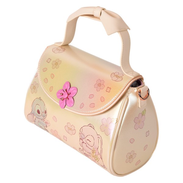 Bolso Bandolera con asa de lazo Stitch & Angel Cherry Blossom - DISNEY LOUNGEFLY