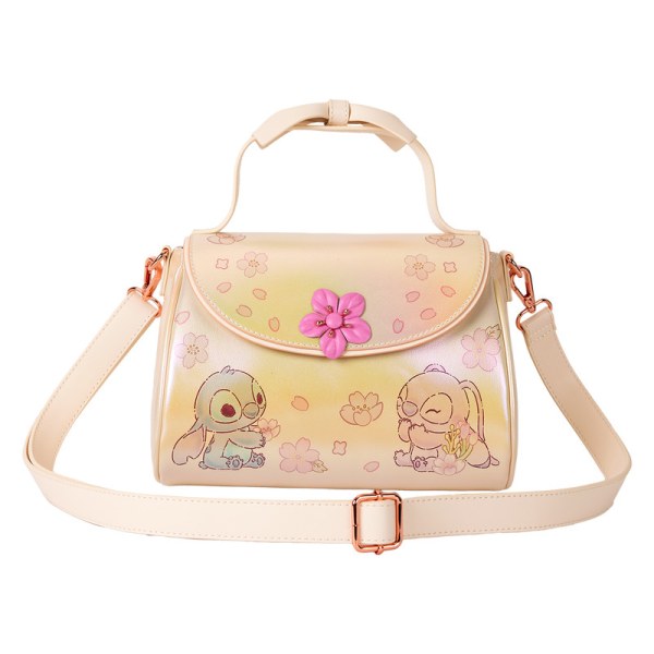 Bolso Bandolera con asa de lazo Stitch & Angel Cherry Blossom - DISNEY LOUNGEFLY