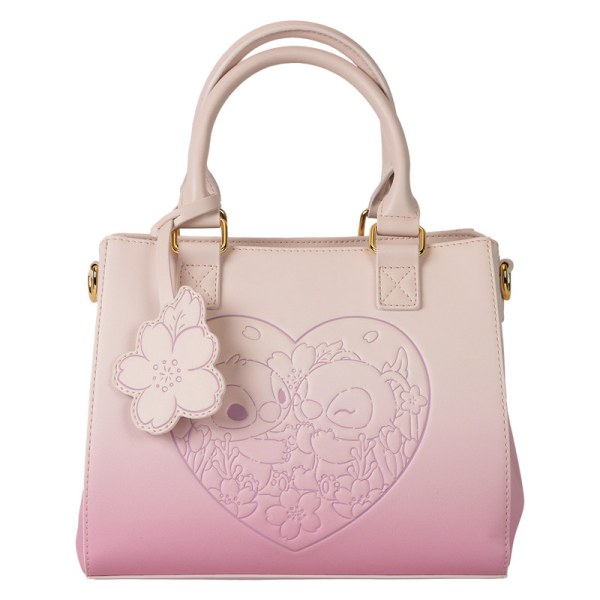 Bolso Bandolera Stitch y Ángel Cherry Blossom Heart - DISNEY LOUNGEFLY