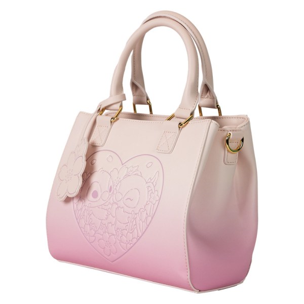 Bolso Bandolera Stitch y Ángel Cherry Blossom Heart - DISNEY LOUNGEFLY