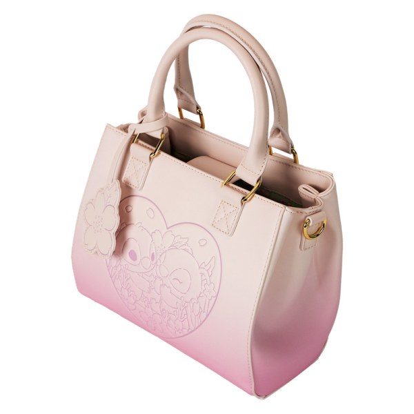 Bolso Bandolera Stitch y Ángel Cherry Blossom Heart - DISNEY LOUNGEFLY