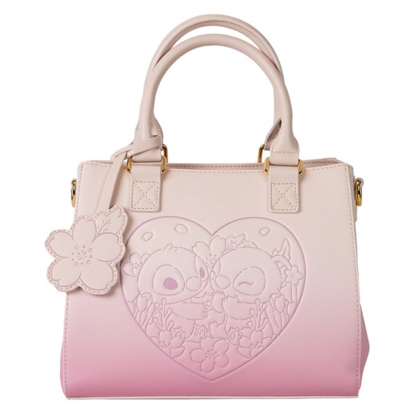 Bolso Bandolera Stitch y Ángel Cherry Blossom Heart - DISNEY LOUNGEFLY