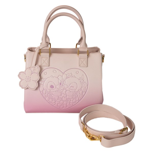 Bolso Bandolera Stitch y Ángel Cherry Blossom Heart - DISNEY LOUNGEFLY