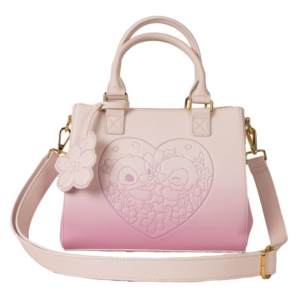 Bolso Bandolera Stitch y Ángel Cherry Blossom Heart - DISNEY LOUNGEFLY