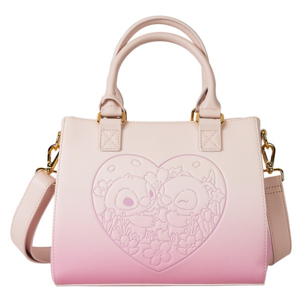 Bolso Bandolera Stitch y Ángel Cherry Blossom Heart - DISNEY LOUNGEFLY