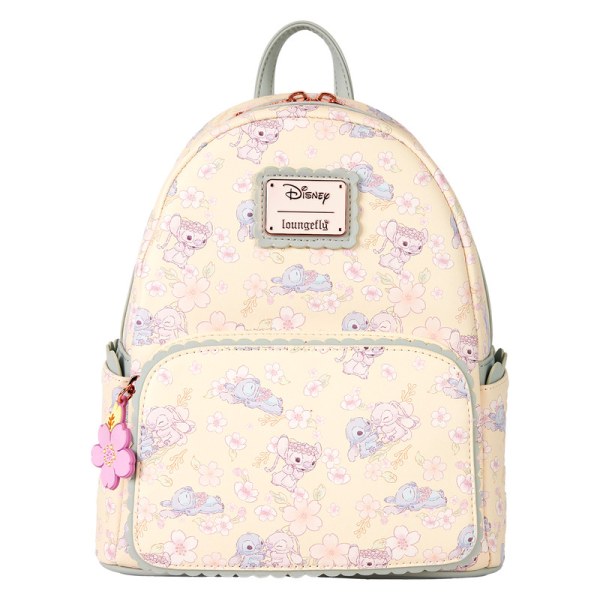 Mini Mochila Stitch y Angel Cherry Blossom - DISNEY LOUNGEFLY
