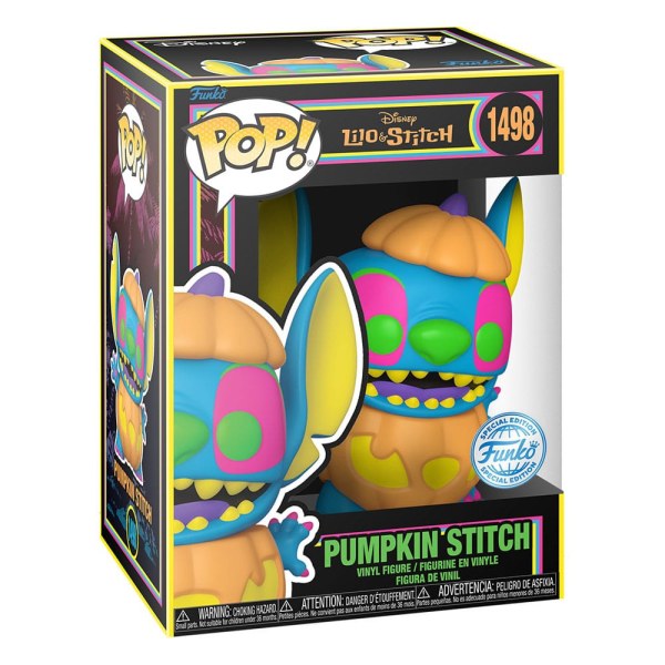 Figura de vinilo Disney Lilo & Stitch POP! 1498 Calabaza Stitch Blacklight 9 cm