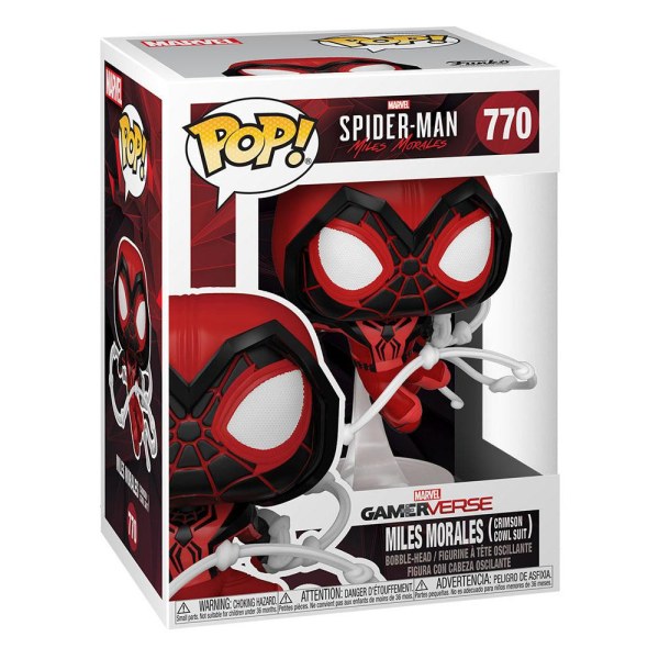 Figura de vinilo de Hombre Araña POP! 770 Juegos de Marvel Miles Morales Traje Rojo 9 cm