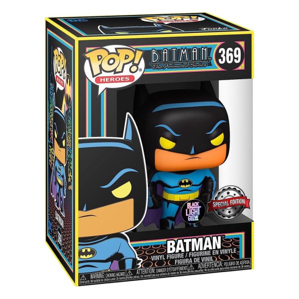 Figura de vinilo POP! 369 Heroes de la serie DC Comics Batman(Luz Negra) 9 cm