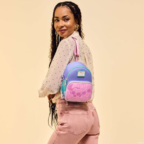 mini mochila convertible y bolso bandolera Daisy & Minnie - DISNEY LOUNGEFLY Daisy 85.º aniversario