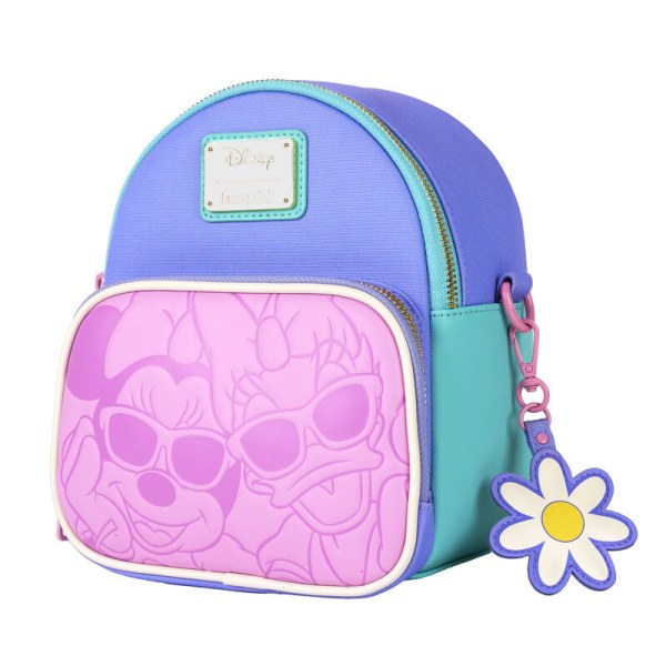 mini mochila convertible y bolso bandolera Daisy & Minnie - DISNEY LOUNGEFLY Daisy 85.º aniversario