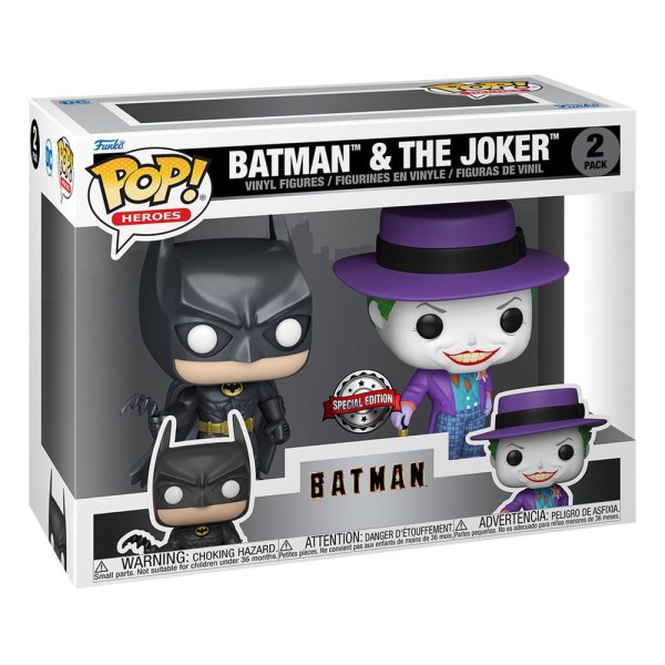 Batman (1989) pack 2 figuras POP! Heroes Vinyl Batman y el Joker 9 cm