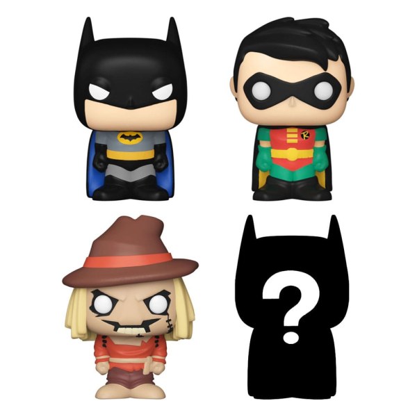 Pack de 4 figuras Bitty POP de DC . Vinilo Batman de 2,5 cm.
