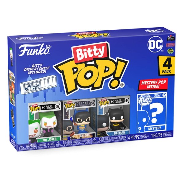 Pack de 4 figuras Bitty POP de DC : El Joker de vinilo de 2,5 cm