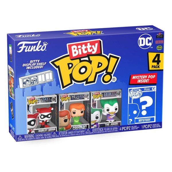 Pack de 4 figuras Bitty POP de DC : Harley Quinn de vinilo de 2,5 cm