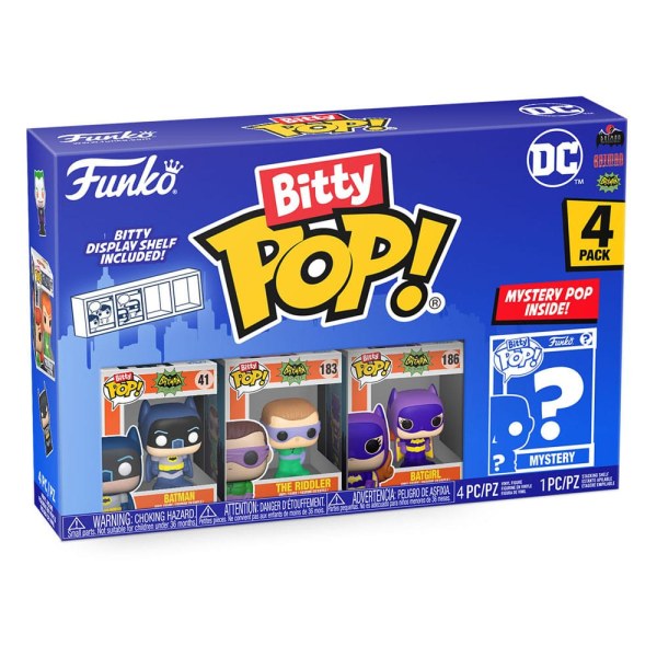 Pack de 4 figuras Bitty POP de DC : Batman de vinilo de Adam West de 2,5 cm