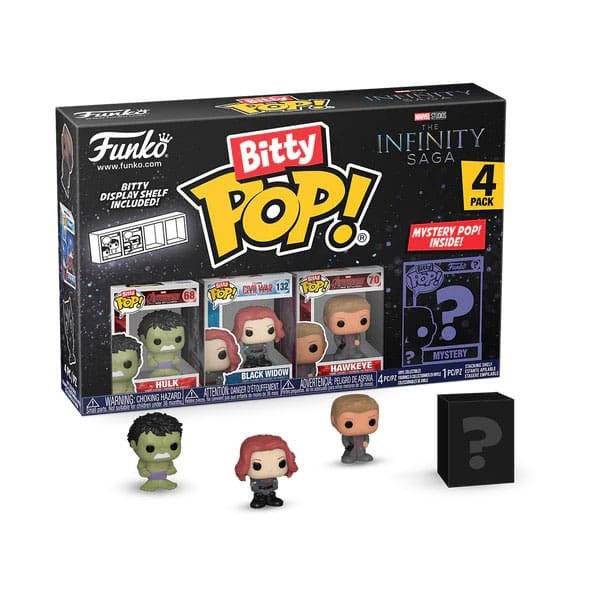 Pack Marvel de 4 figuras Bitty POP: Hulk de vinilo de 2,5 cm
